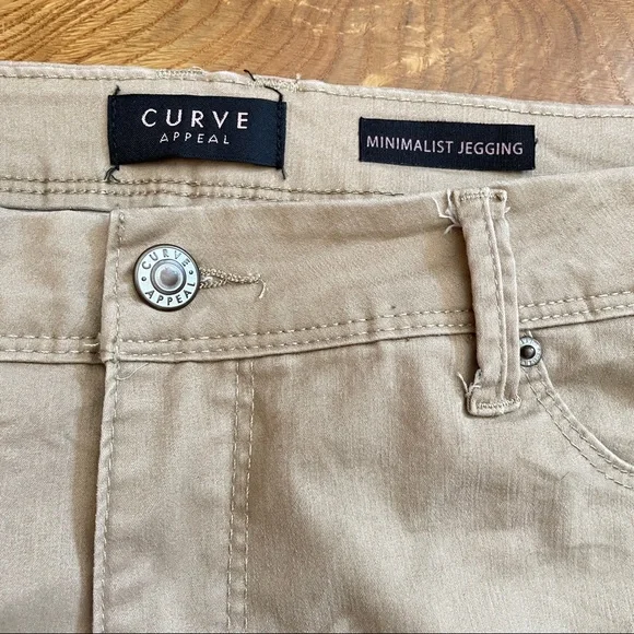 ❤️ SOLD ❤️ CURVE APPEAL MINIMALIST JEGGING IN TAN BEIGE 12 - Picture 7 of 9